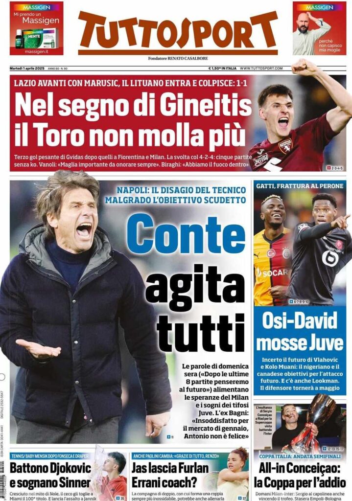 prima pagina tuttosport oggi