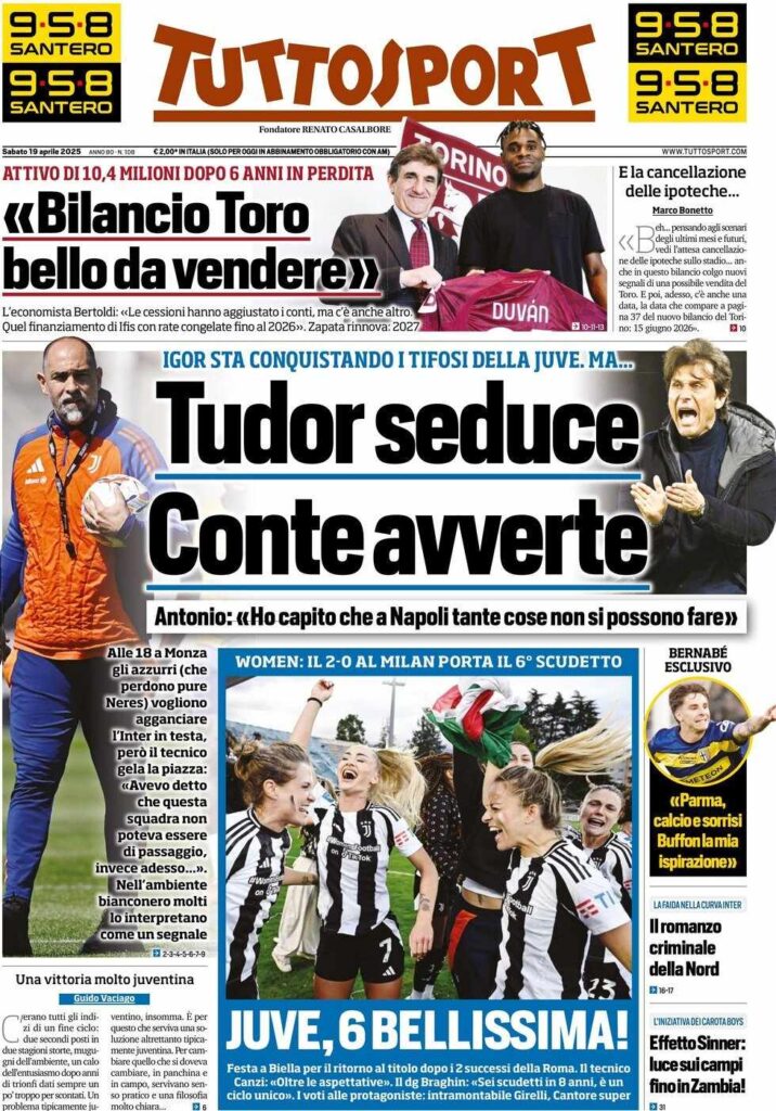 prima pagina tuttosport oggi