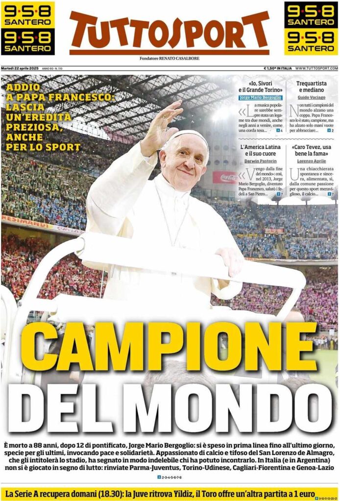 prima pagina tuttosport oggi