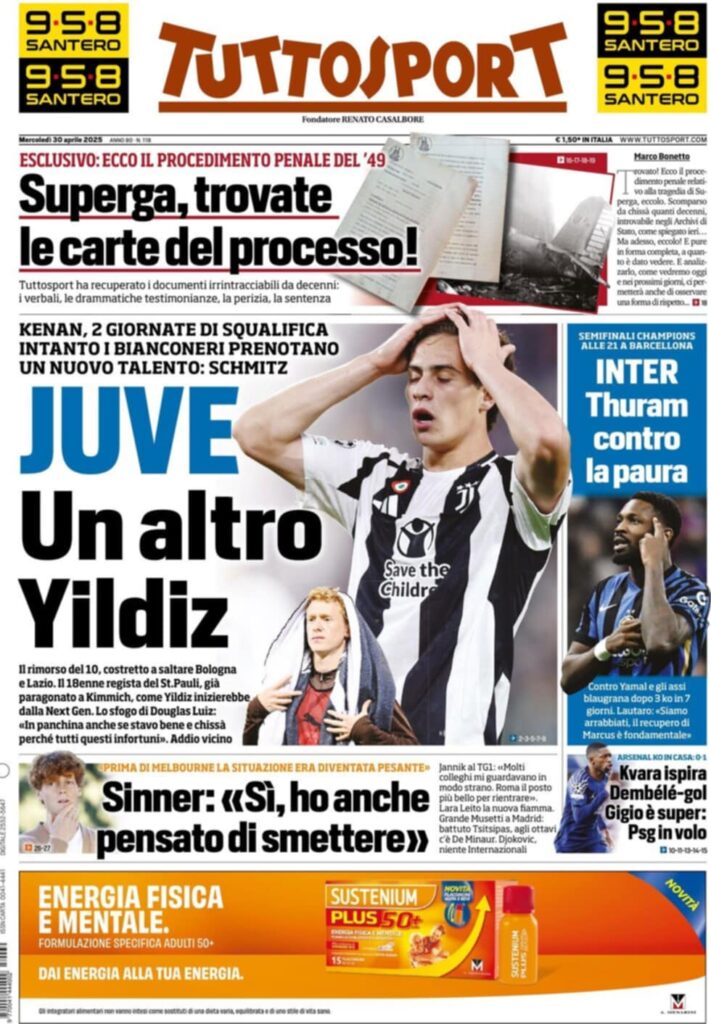 prima pagina tuttosport oggi