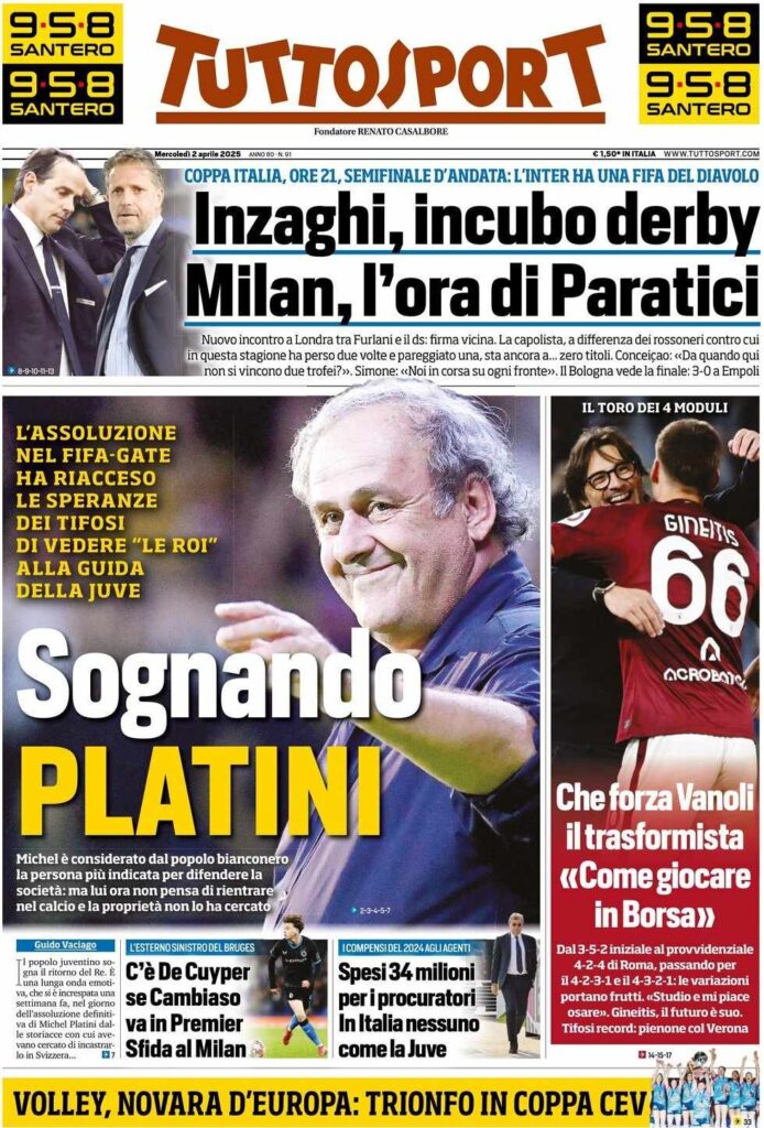prima pagina tuttosport oggi