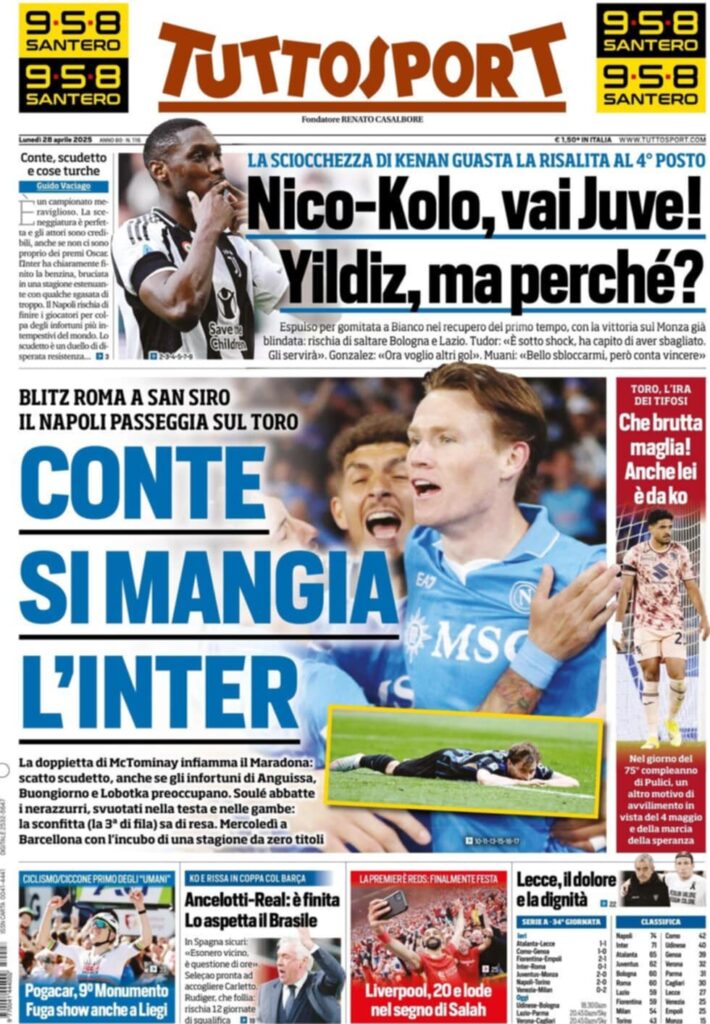 prima pagina tuttosport oggi