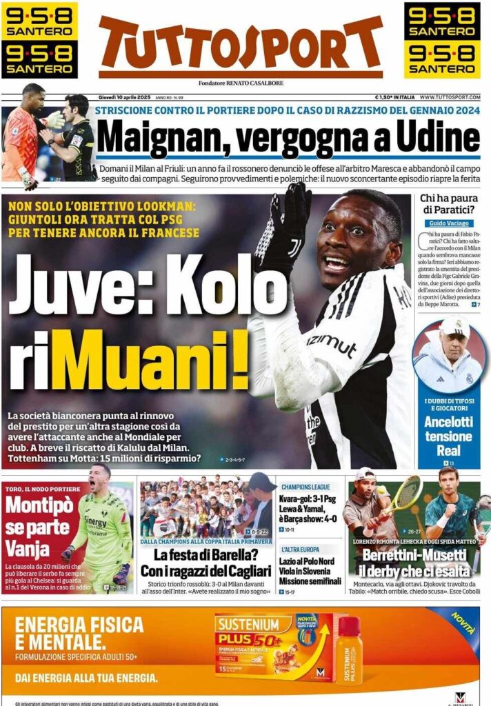 prima pagina tuttosport oggi