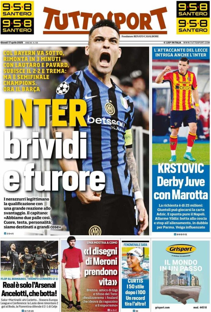 prima pagina tuttosport oggi