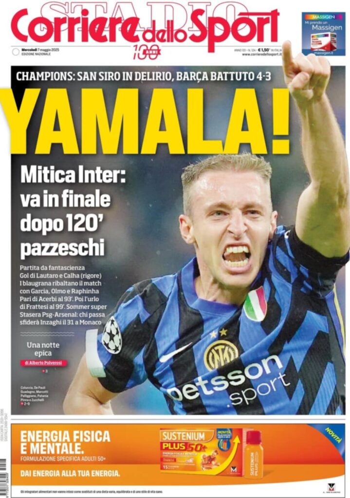 prima pagina corriere dello sport oggi