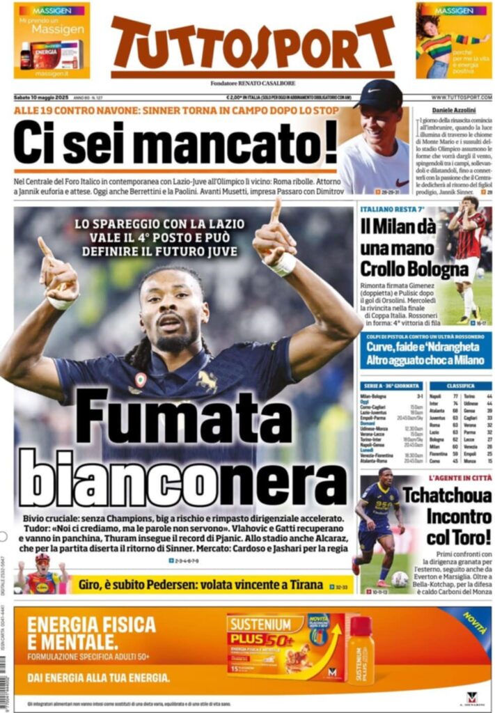 prima pagina tuttosport oggi