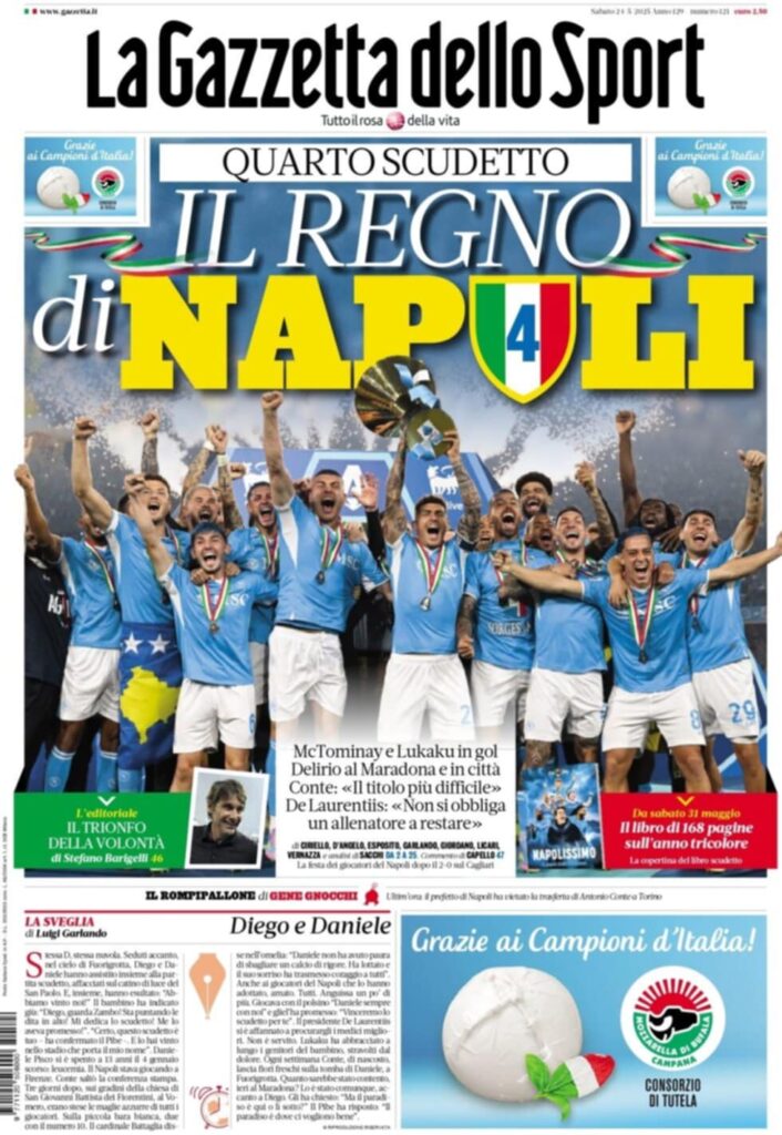 PRIMA PAGINA GAZZETTA DELLO SPORT OGGI: “Inzaghi al rinnovo, ci metto la firma”