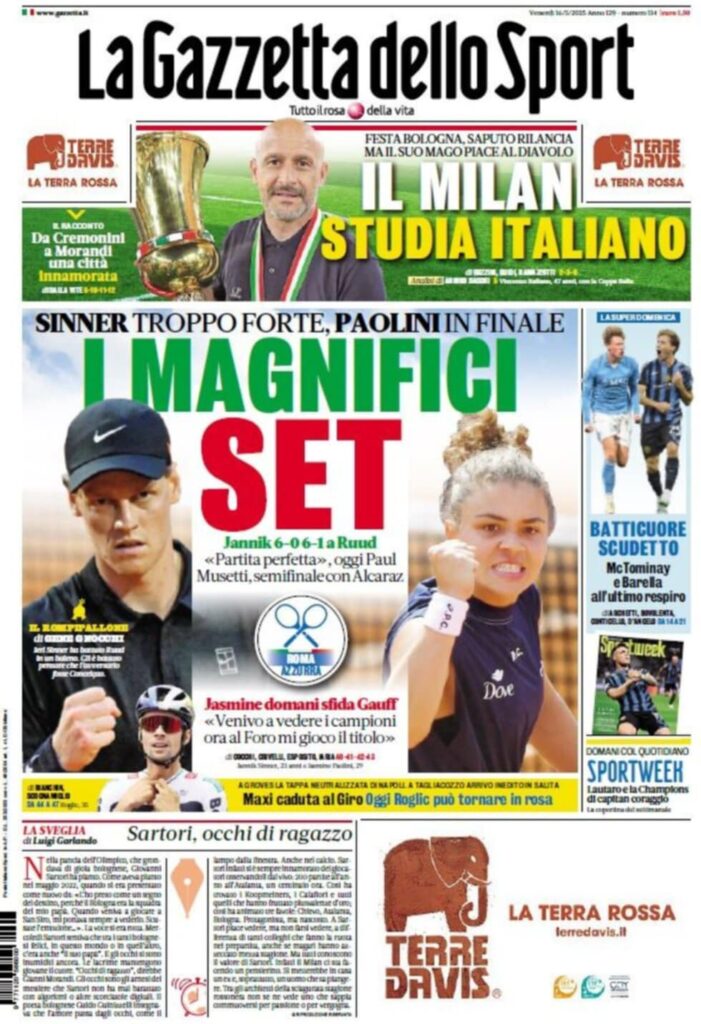 PRIMA PAGINA GAZZETTA DELLO SPORT OGGI: “Inzaghi al rinnovo, ci metto la firma”