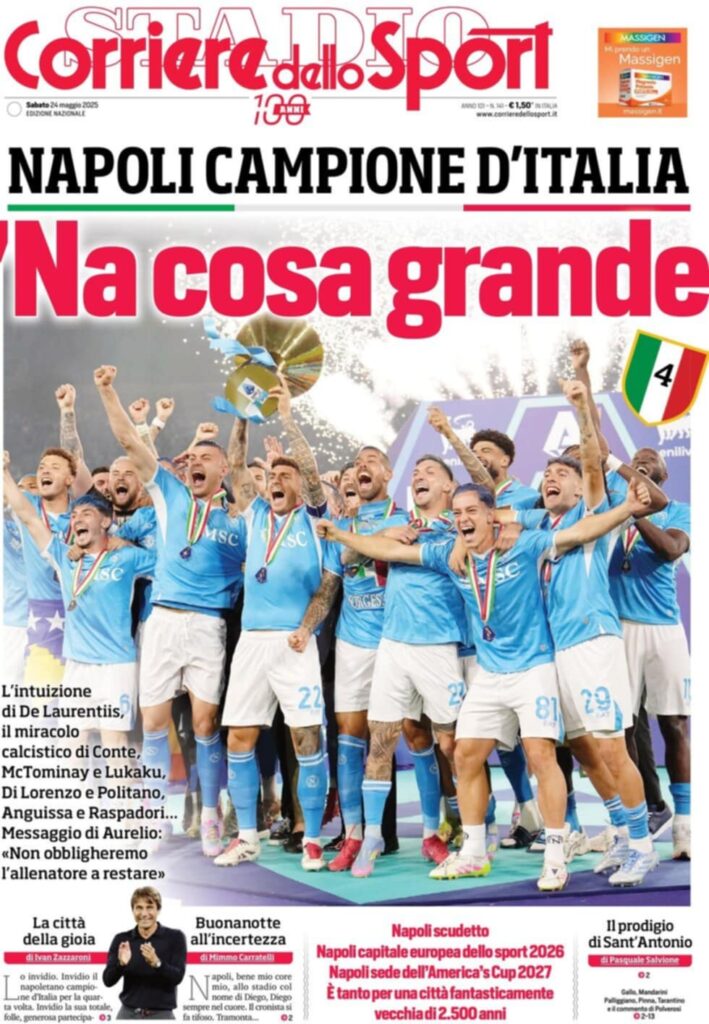prima pagina corriere dello sport oggi