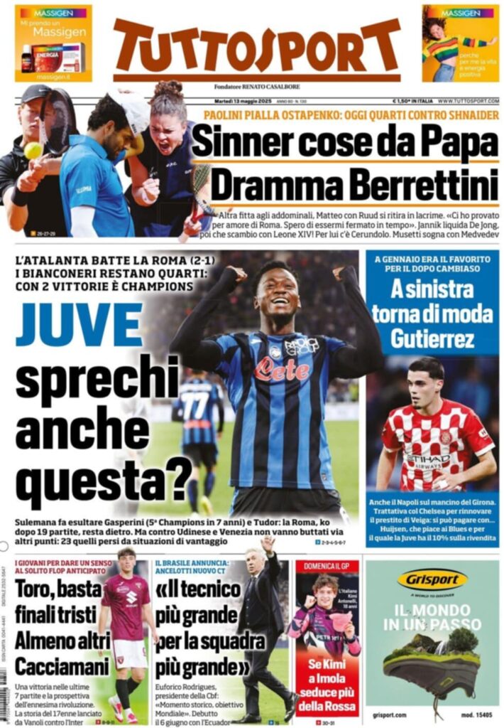 prima pagina tuttosport oggi