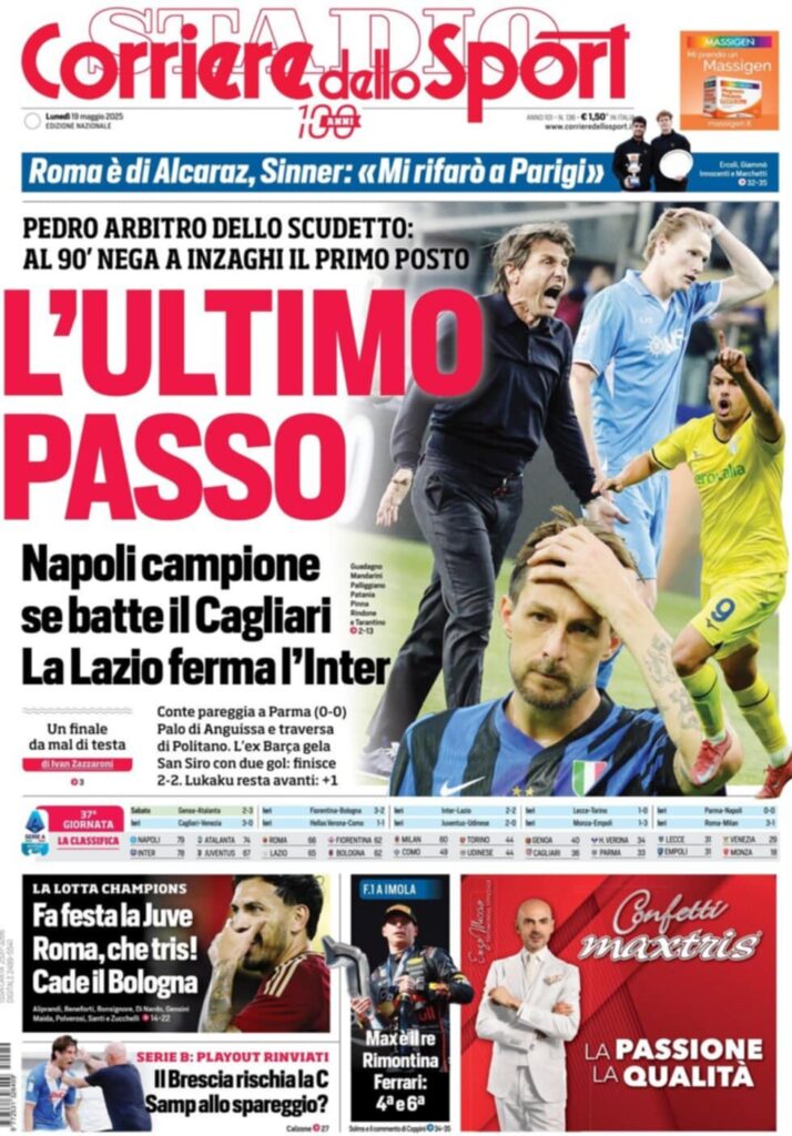 prima pagina corriere dello sport oggi