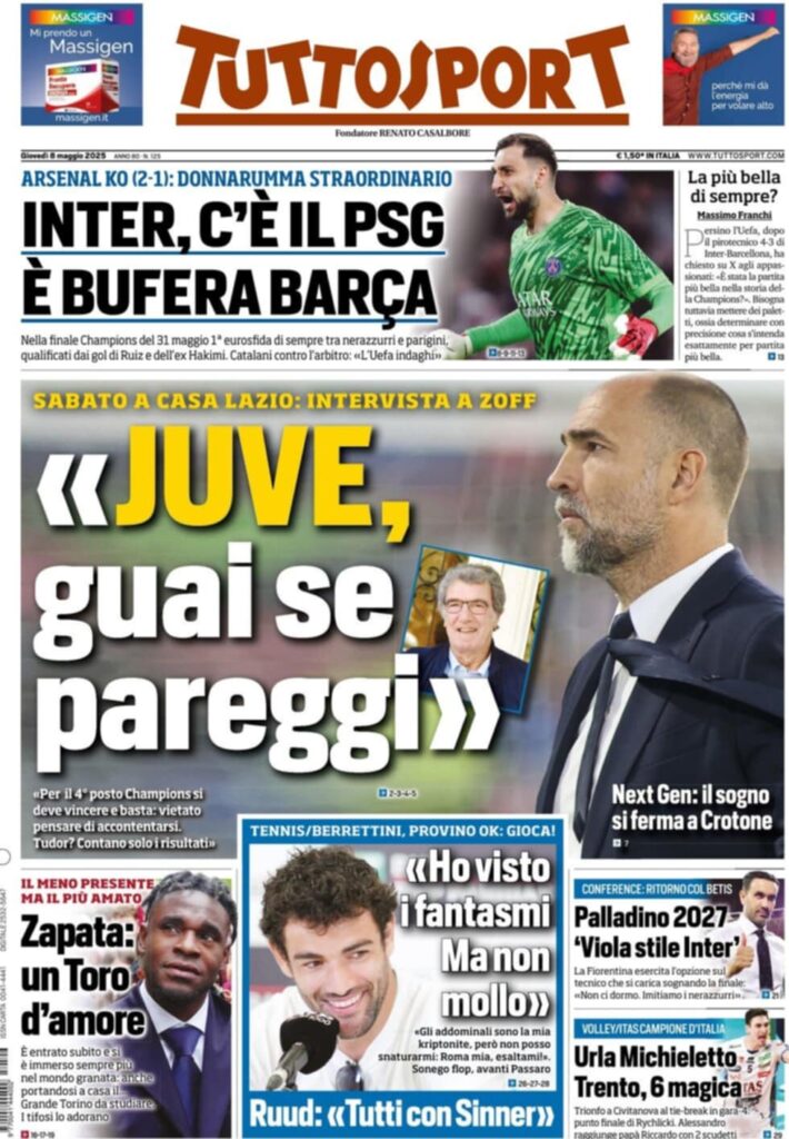 prima pagina tuttosport oggi