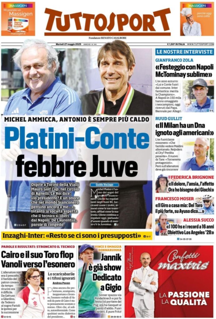 prima pagina tuttosport oggi