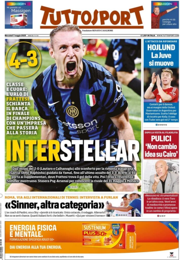 prima pagina tuttosport oggi