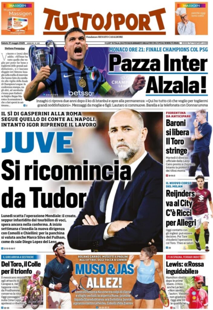 prima pagina tuttosport oggi