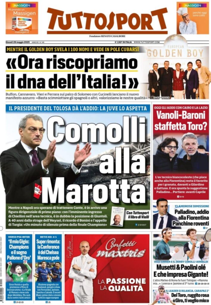 prima pagina tuttosport oggi