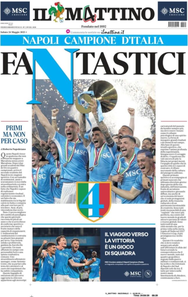 prima pagina il mattino oggi
