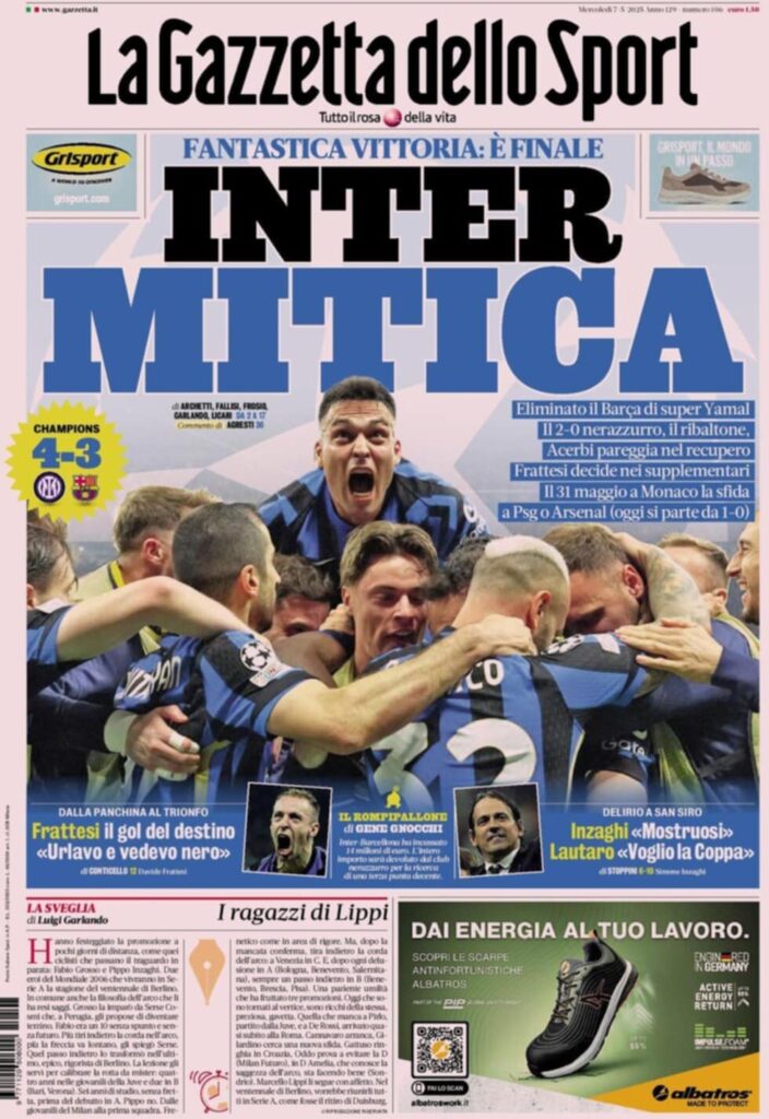 PRIMA PAGINA GAZZETTA DELLO SPORT OGGI: “Inzaghi al rinnovo, ci metto la firma”