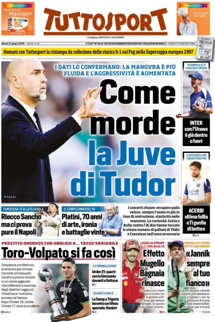prima pagina tuttosport oggi