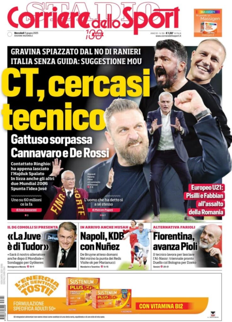 prima pagina corriere dello sport oggi