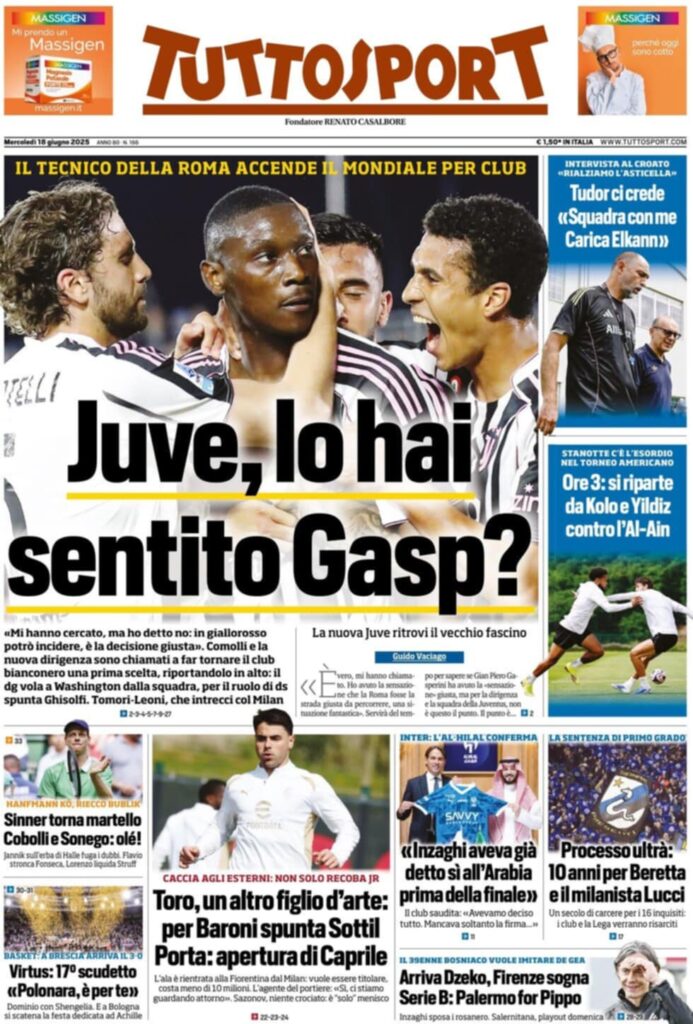 prima pagina tuttosport oggi