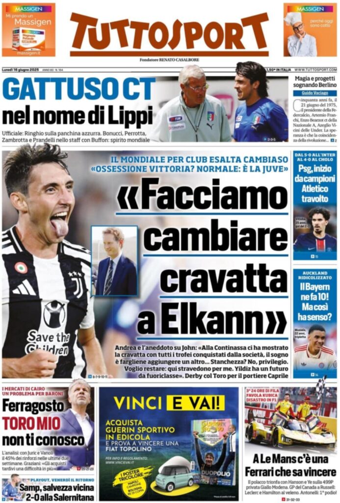 prima pagina tuttosport oggi