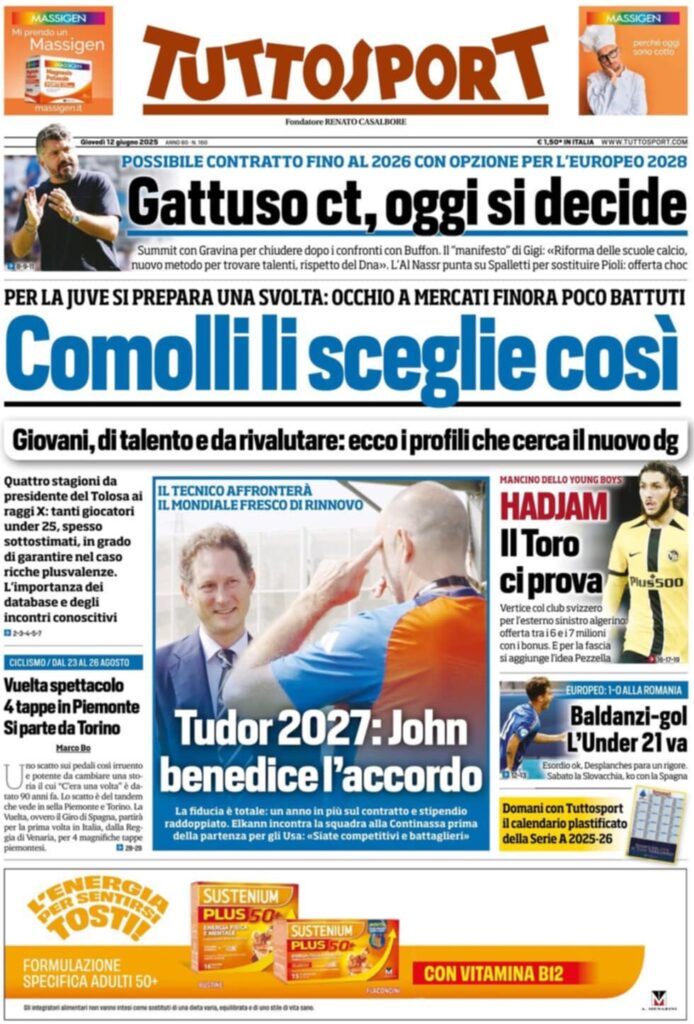 prima pagina tuttosport oggi