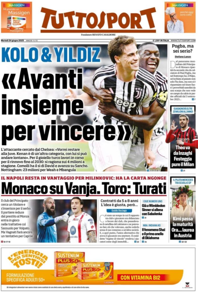prima pagina tuttosport oggi