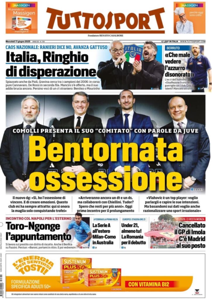 prima pagina tuttosport oggi