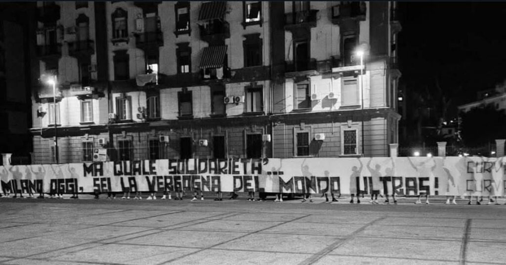 striscione curve napoli milano ultras