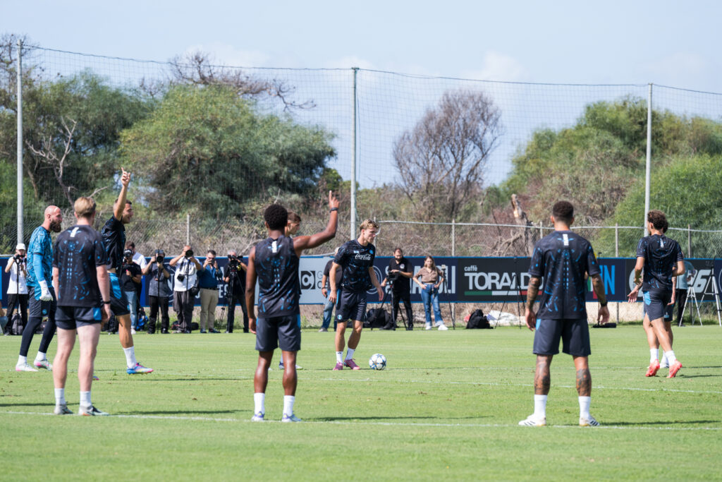 SSC Napoli Training Session And Press Conference - UEFA Champions League 2025/26 League Phase MD1