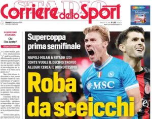 prime pagine giornali sportivi con Napoli