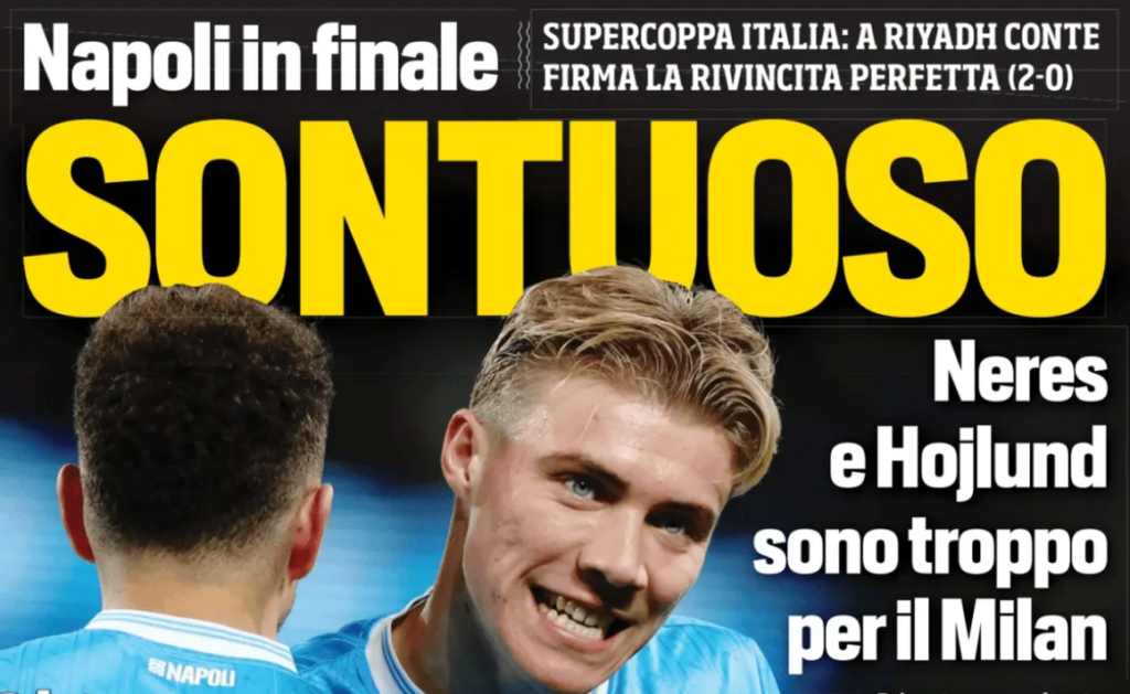 prime pagine giornali sportivi con Napoli