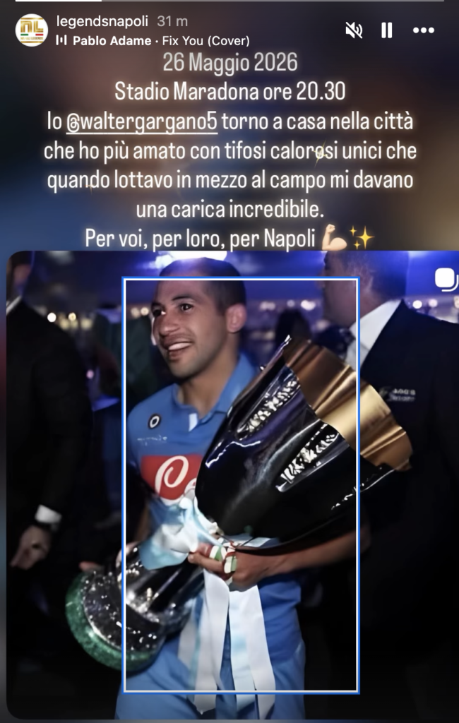 Walter Gargano – Napoli Legends Maradona 26 maggio 2026